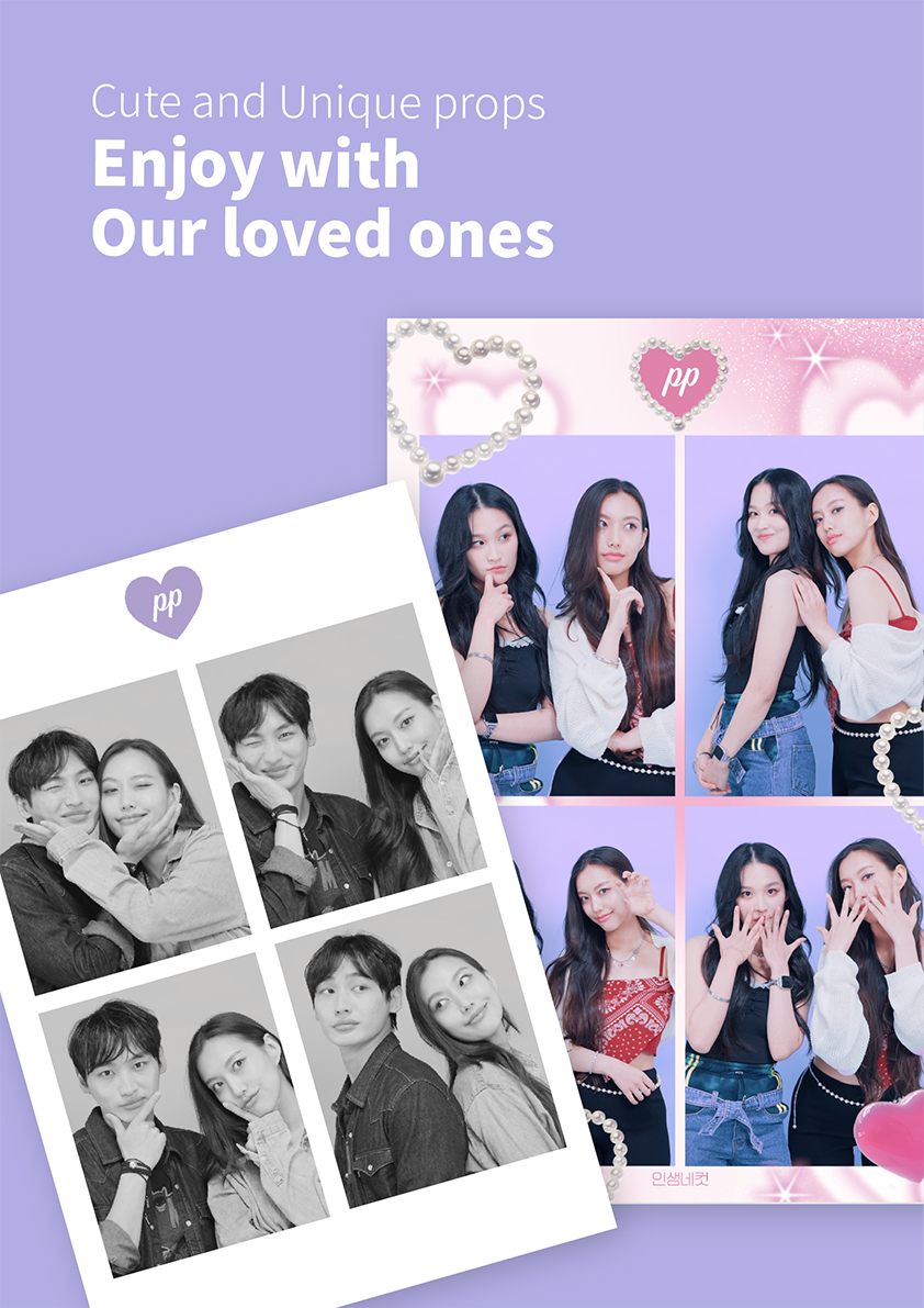Friends enjoying K-photo booth experience